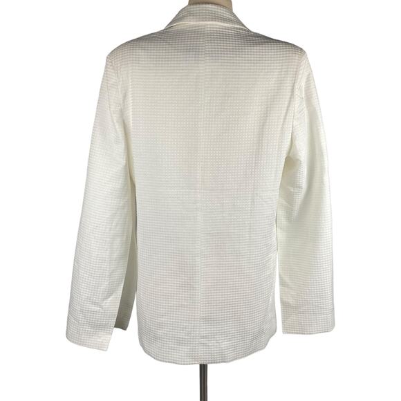 NWOT Asos Design Textured Single Breasted Blazer White Ivory Split Sleeve Size 4 - Picture 7 of 10